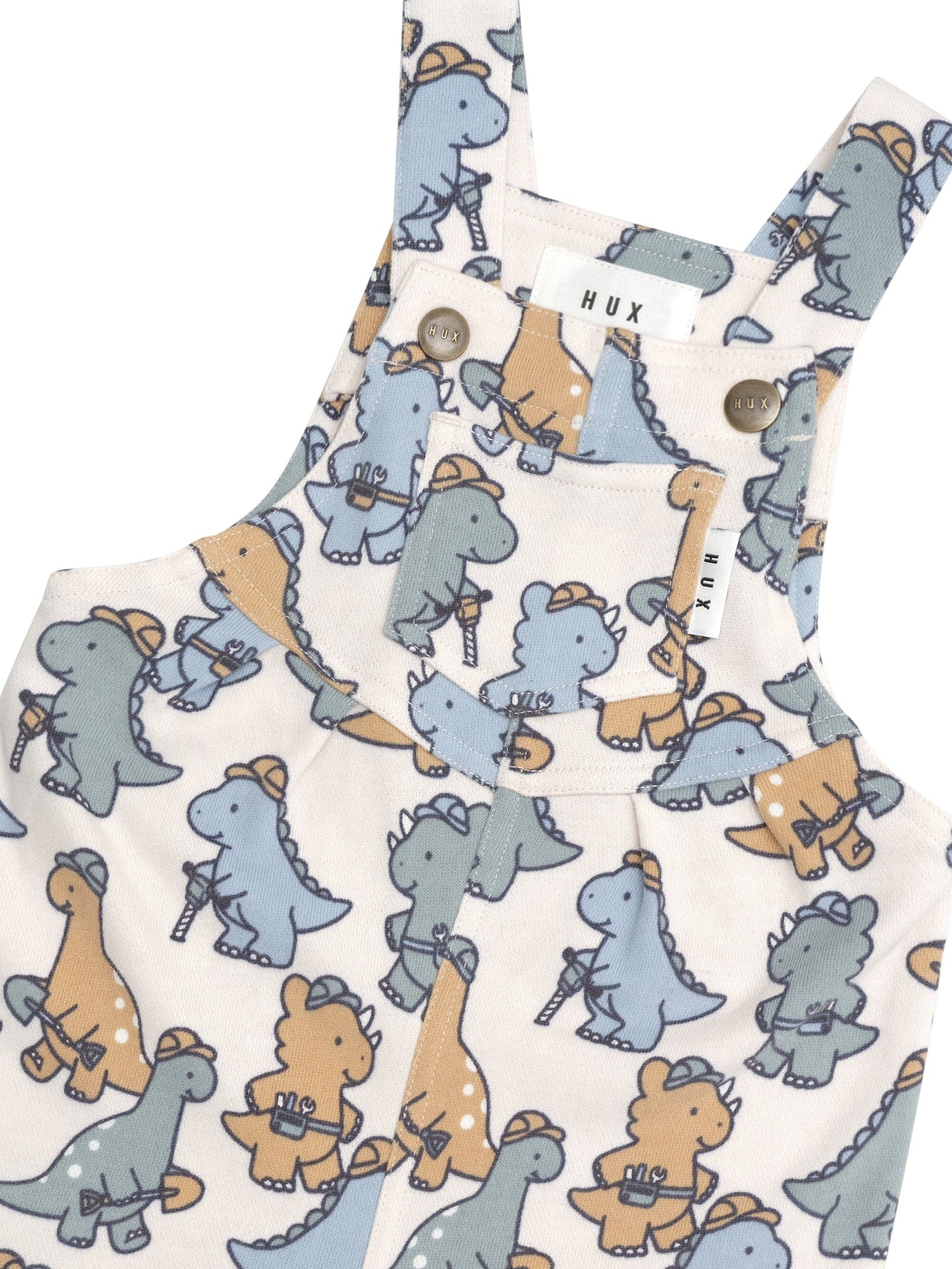 Huxbaby - Construction Dinos Overall - HB0062S24 Overalls Huxbaby 