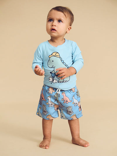 Huxbaby - Construction Dinos Swim Short - HB7178S24 Swim Shorts Huxbaby 