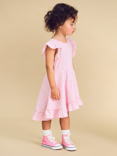 Huxbaby - Daisy Seashell Frill Swing Dress - HB1133S24 Short Sleeve Dress Huxbaby 