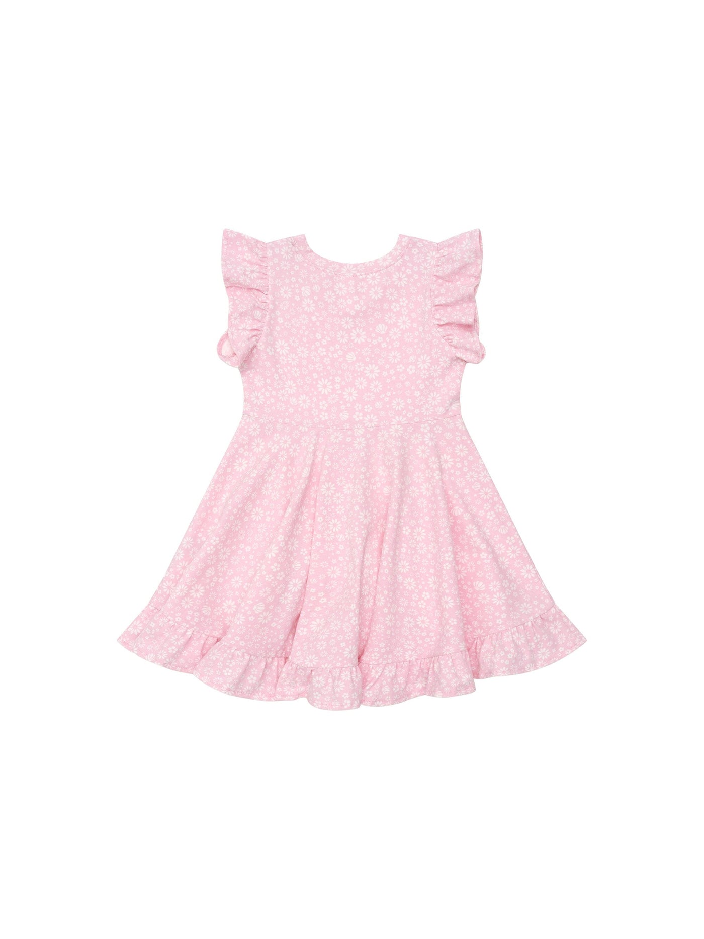 Huxbaby - Daisy Seashell Frill Swing Dress - HB1133S24 Short Sleeve Dress Huxbaby 