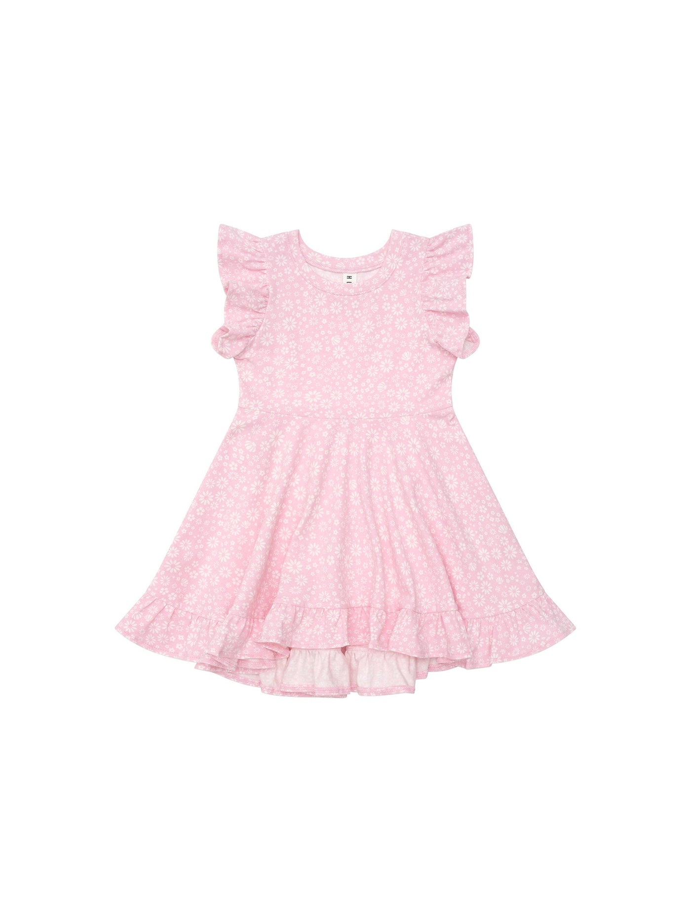 Huxbaby - Daisy Seashell Frill Swing Dress - HB1133S24 Short Sleeve Dress Huxbaby 