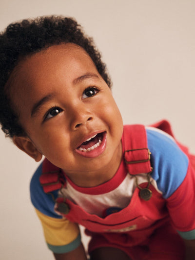 Huxbaby - Denim Short Overalls Chilli Red - HB0243S25 Overalls Huxbaby 
