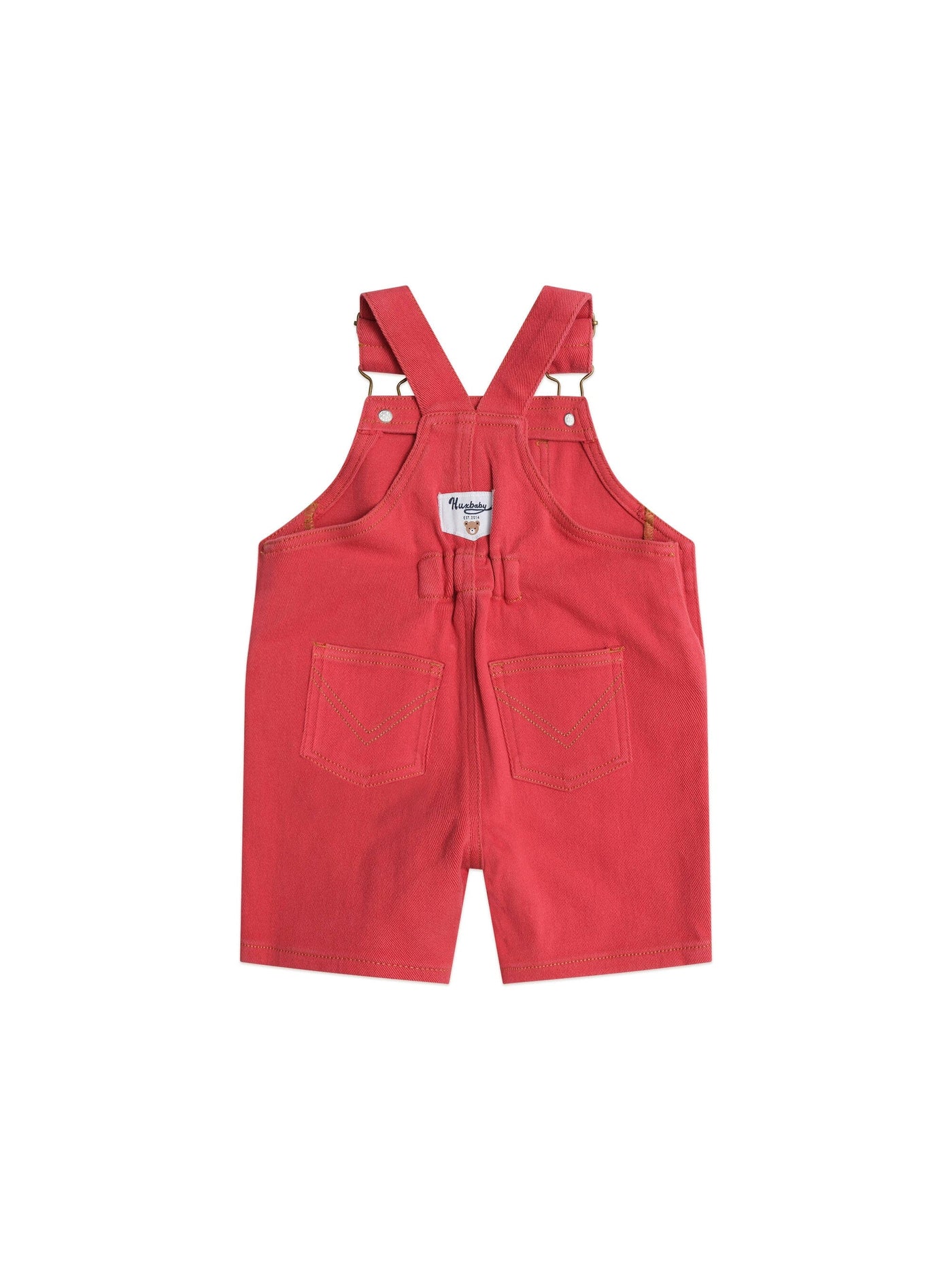 Huxbaby - Denim Short Overalls Chilli Red - HB0243S25 Overalls Huxbaby 