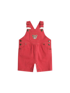 Huxbaby - Denim Short Overalls Chilli Red - HB0243S25