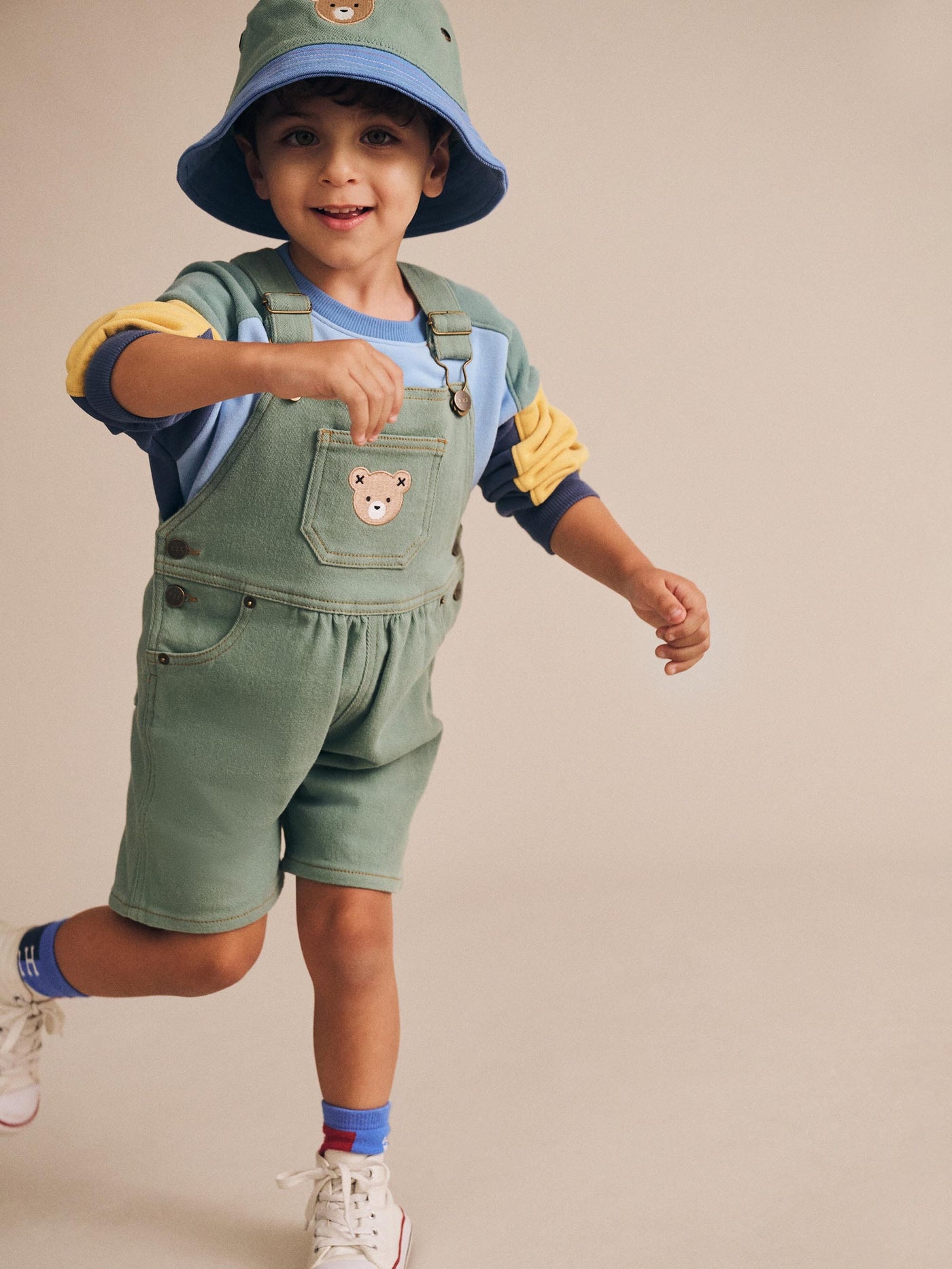 Huxbaby - Denim Short Overalls Green - HB0244S25 Overalls Huxbaby 