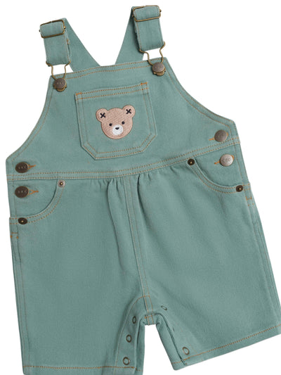 Huxbaby - Denim Short Overalls Green - HB0244S25 Overalls Huxbaby 