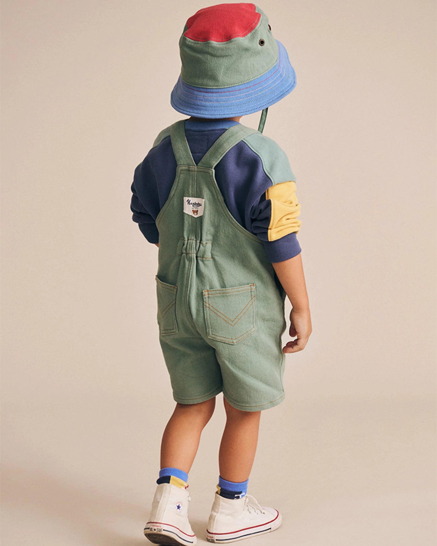 Huxbaby - Denim Short Overalls Green - HB0244S25 Overalls Huxbaby 