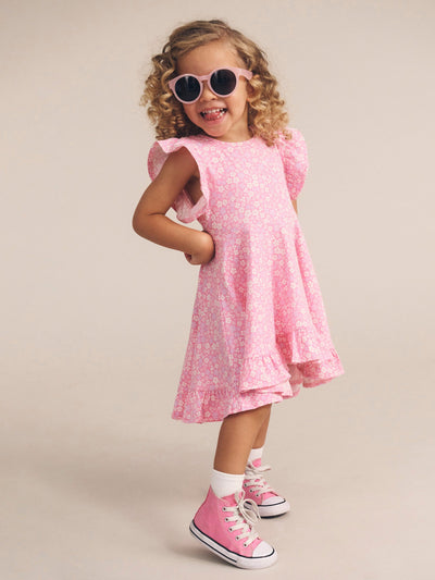 Huxbaby - Ditsy Floral Frill Swing Dress - HB1162W25 Short Sleeve Dress Huxbaby 