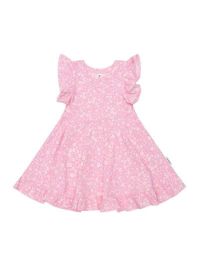 Huxbaby - Ditsy Floral Frill Swing Dress - HB1162W25 Short Sleeve Dress Huxbaby 