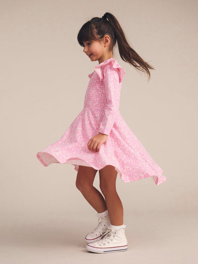 Huxbaby - Ditsy Floral Shirred Long Sleeve Dress - HB1163W25 Long Sleeve Dress Huxbaby 