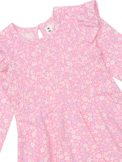 Huxbaby - Ditsy Floral Shirred Long Sleeve Dress - HB1163W25 Long Sleeve Dress Huxbaby 