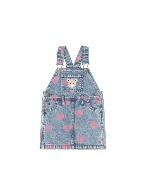Huxbaby - Dreamy Denim Hearts Pinafore