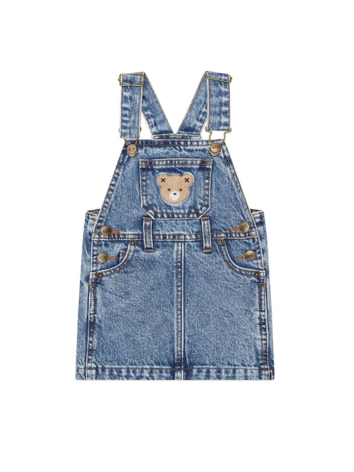 Huxbaby - Dreamy Denim Pinafore - HB1145W25 Sleeveless Dress Huxbaby 