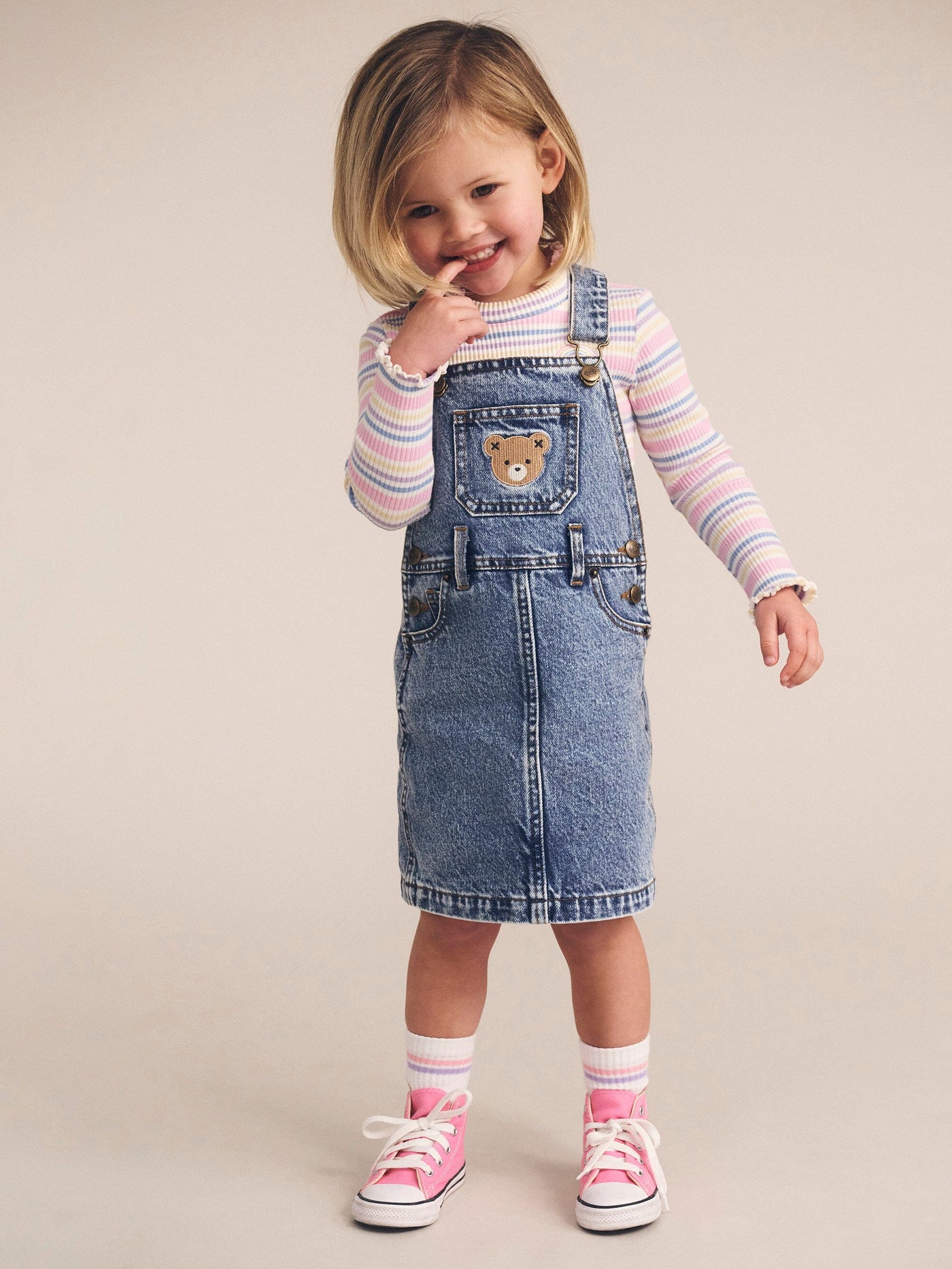 Huxbaby - Dreamy Denim Pinafore - HB1145W25 Sleeveless Dress Huxbaby 