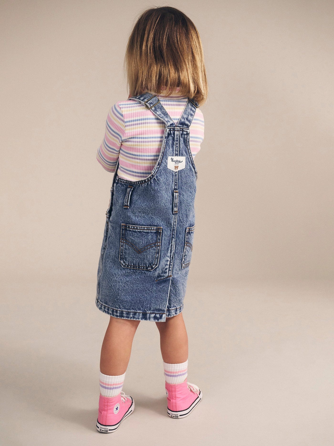 Huxbaby - Dreamy Denim Pinafore - HB1145W25 Sleeveless Dress Huxbaby 