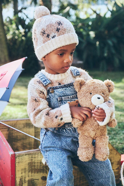 Huxbaby - Ecru Huxbear Knit Beanie - HB8359W25 Beanie Huxbaby 