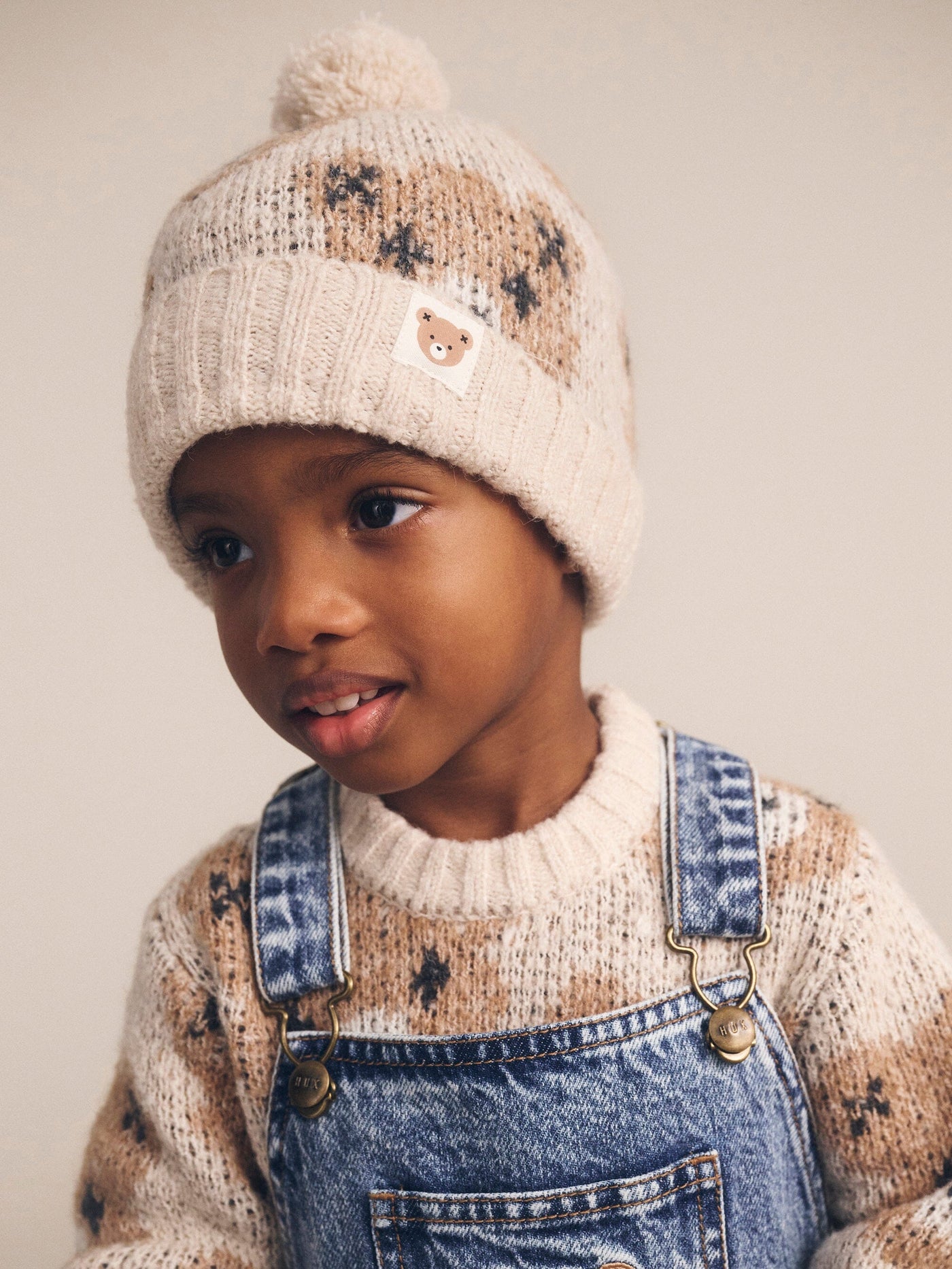 Huxbaby - Ecru Huxbear Knit Beanie - HB8359W25 Beanie Huxbaby 