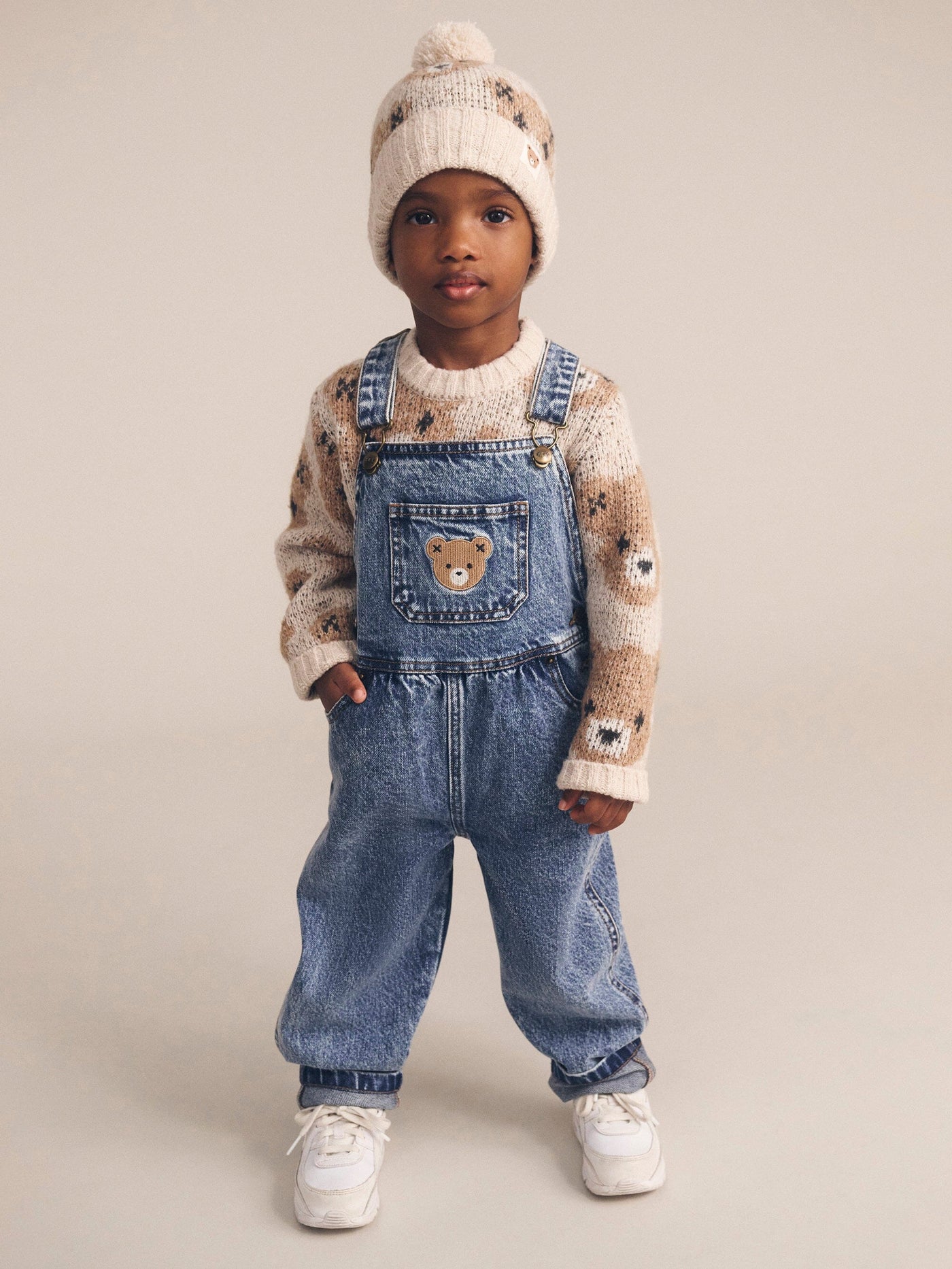 Huxbaby - Ecru Huxbear Knit Jumper - HB5046W25 Knitted Jumper Huxbaby 