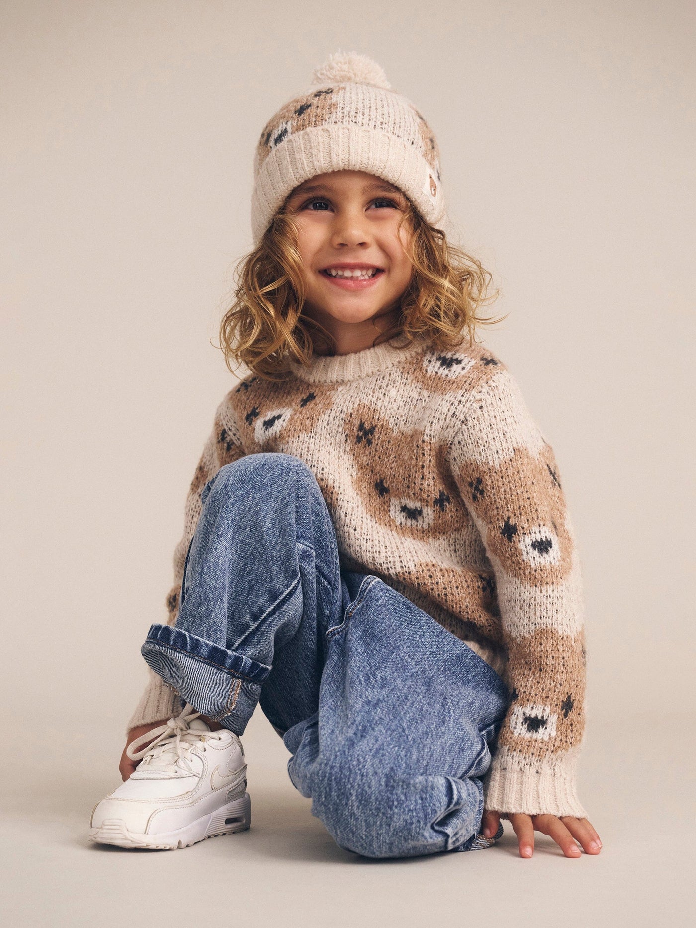 Huxbaby - Ecru Huxbear Knit Jumper - HB5046W25 Knitted Jumper Huxbaby 