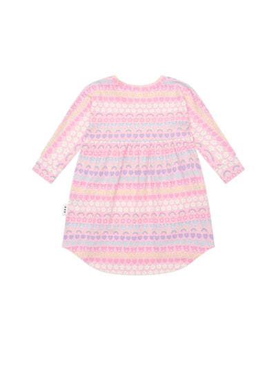 Huxbaby - Emoji Rainbow Long Sleeve Swirl Dress - HB1165W25 Long Sleeve Dress Huxbaby 