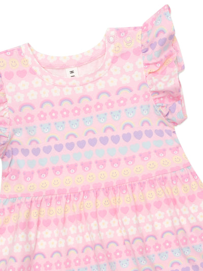 Huxbaby - Emoji Rainbow Tier Dress - HB1164W25 Short Sleeve Dress Huxbaby 