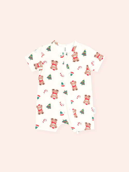 Huxbaby - Festive Hux Zip Romper | Eggnog