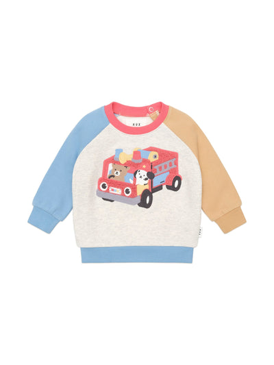 Huxbaby - Fire Truck Hux Sweatshirt - HB3073W25 Jumper Huxbaby 