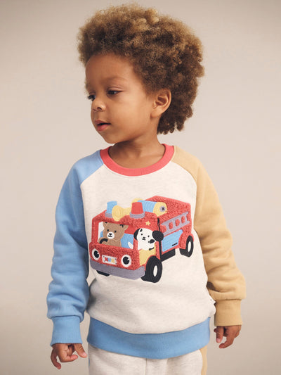 Huxbaby - Fire Truck Hux Sweatshirt - HB3073W25 Jumper Huxbaby 