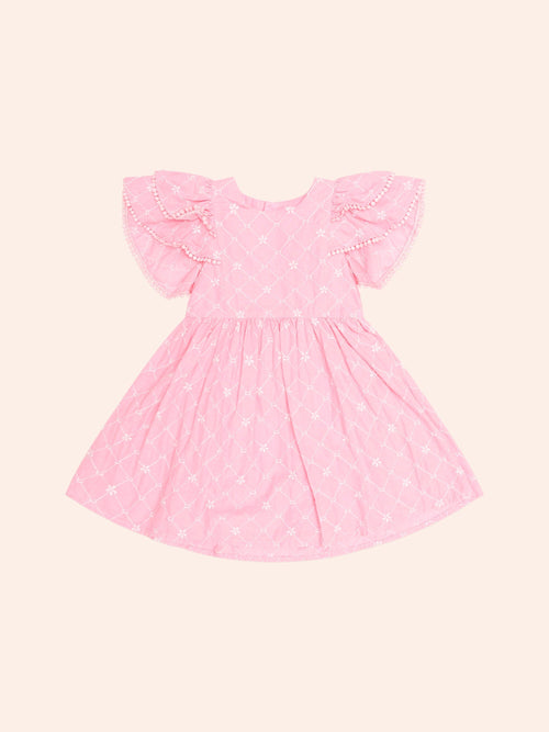 Huxbaby - Floral Broderie Dress | Peony