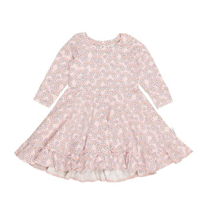 Huxbaby - Flowerbow Long Sleeve Swing Dress - HB1035W24