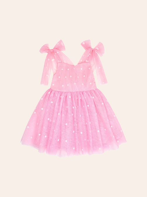 Huxbaby - Foil Polka Dot Sweetheart Tulle Dress | Cupcake Pink - PREORDER