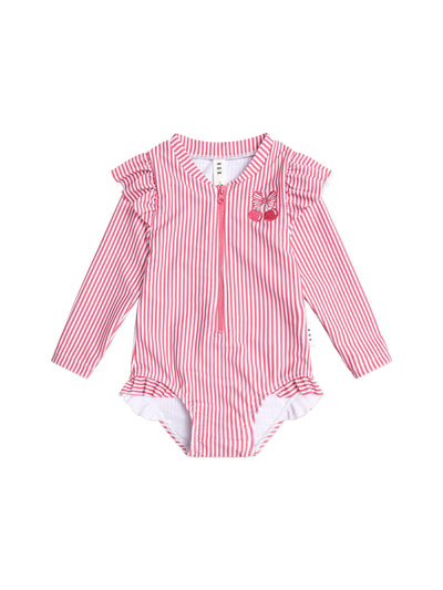 Huxbaby - Frill Swimsuit Cherry Pie Stripe - HB7185S25 One-Piece Swimsuit Huxbaby 