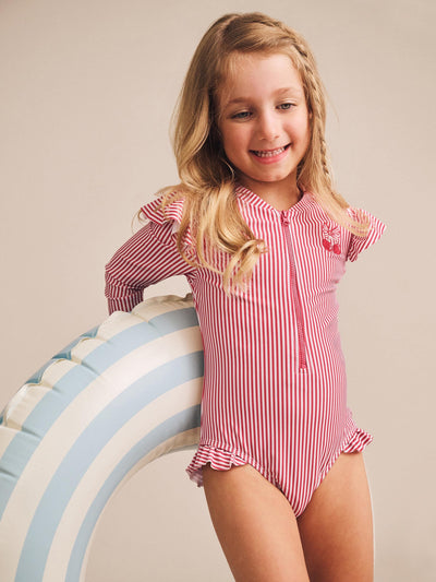 Huxbaby - Frill Swimsuit Cherry Pie Stripe - HB7185S25 One-Piece Swimsuit Huxbaby 