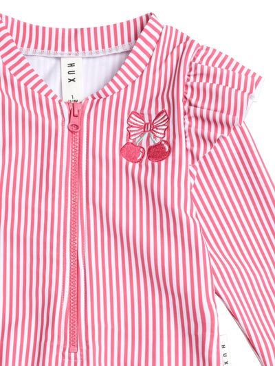 Huxbaby - Frill Swimsuit Cherry Pie Stripe - HB7185S25 One-Piece Swimsuit Huxbaby 