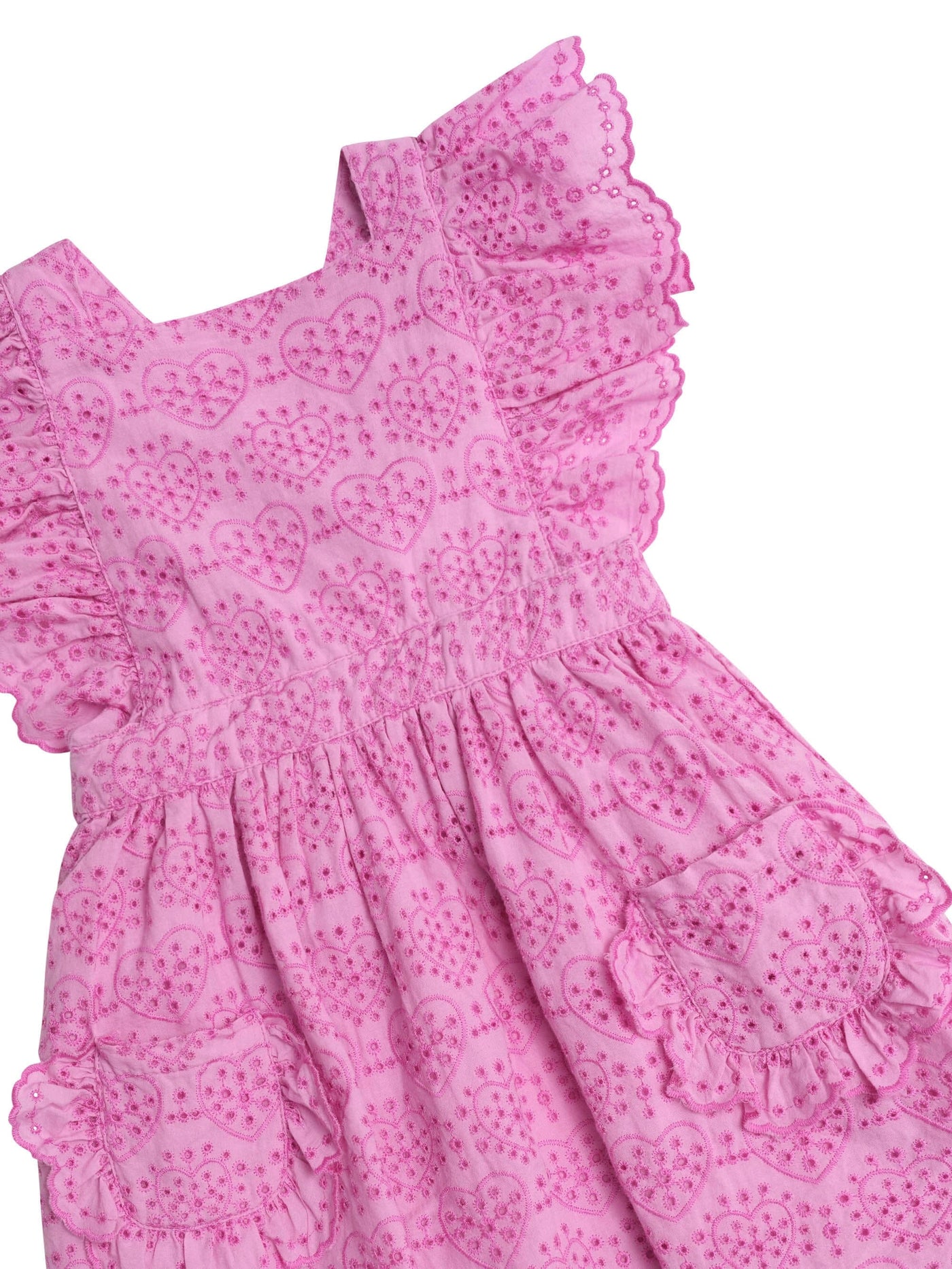Huxbaby - Frilly Broderie Pinafore Dress - HB1249S25 Short Sleeve Dress Huxbaby 
