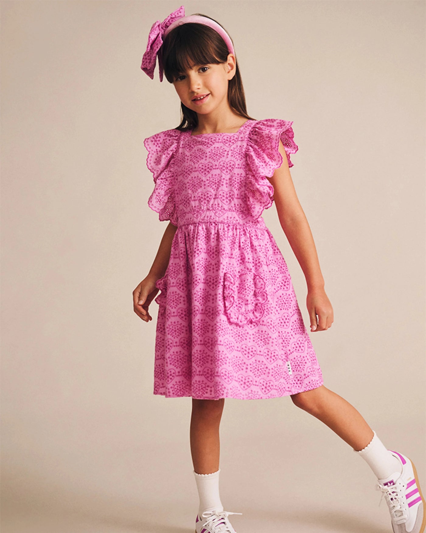Huxbaby - Frilly Broderie Pinafore Dress - HB1249S25 Short Sleeve Dress Huxbaby 