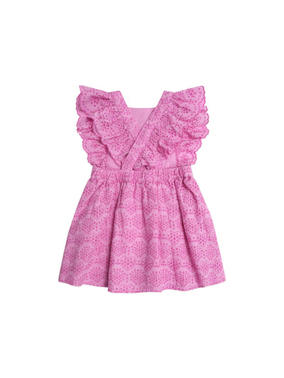 Huxbaby - Frilly Broderie Pinafore Dress - HB1249S25 Short Sleeve Dress Huxbaby 