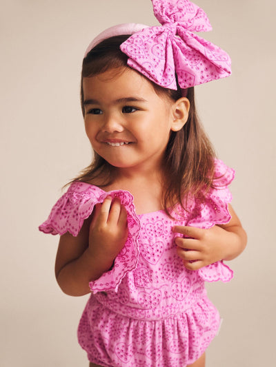 Huxbaby - Frilly Broderie Playsuit - HB0241S25 Playsuit Huxbaby 
