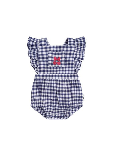 Huxbaby - Frilly Playsuit Cherry Pie Check - HB0304S25 Playsuit Huxbaby 