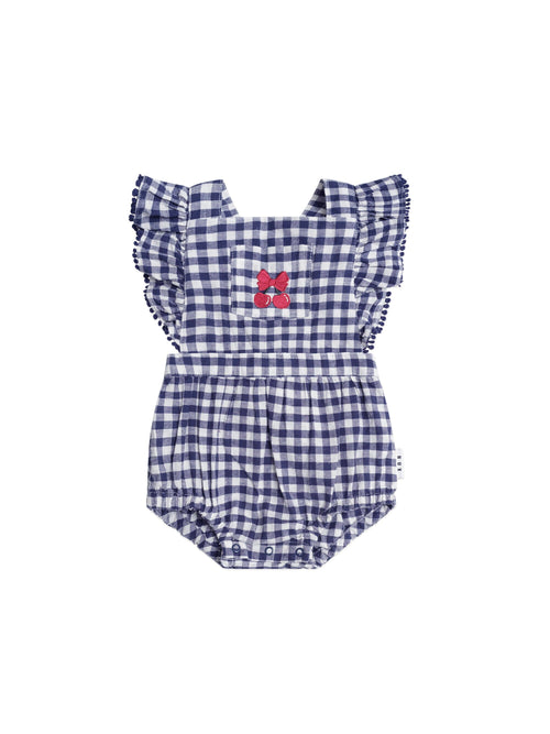 Huxbaby - Cherry Pie Check Frilly Playsuit - HB0304S25