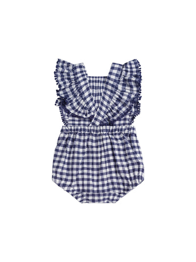 Huxbaby - Frilly Playsuit Cherry Pie Check - HB0304S25 Playsuit Huxbaby 