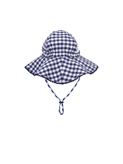 Huxbaby - Frilly Sunhat Cherry Pie Check - HB8310S25 Hats Huxbaby 