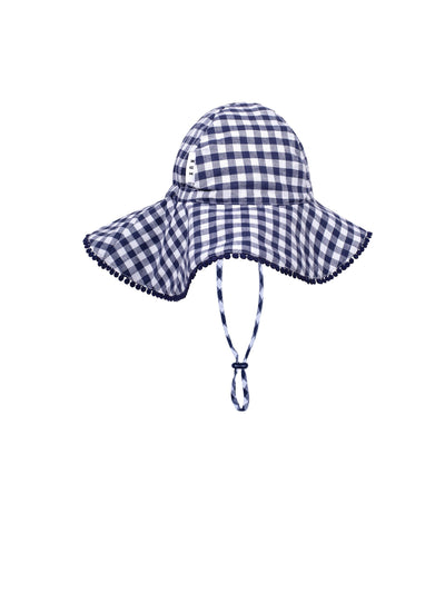 Huxbaby - Frilly Sunhat Cherry Pie Check - HB8310S25 Hats Huxbaby 