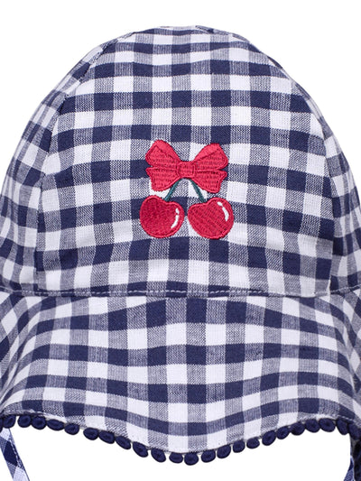 Huxbaby - Frilly Sunhat Cherry Pie Check - HB8310S25 Hats Huxbaby 