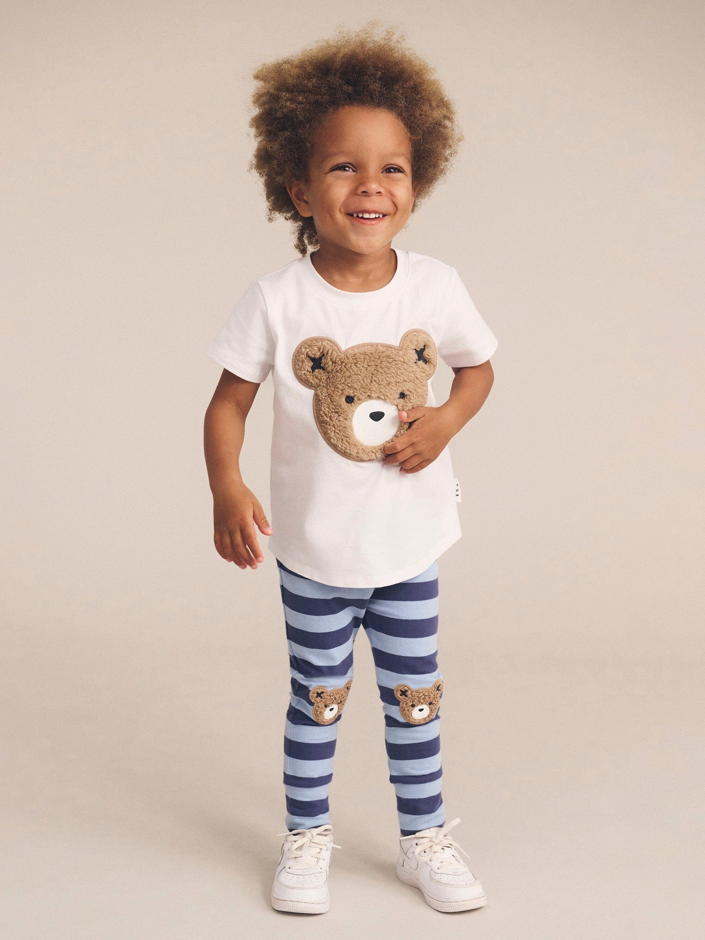 Huxbaby - Furry Hux Bear Blue Stripe Legging - HB6062W25 Leggings Huxbaby 