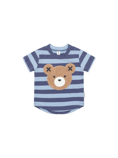 Huxbaby - Furry Hux Blue Stripe Bear T-Shirt - HB2061W25 Short Sleeve T-Shirt Huxbaby 