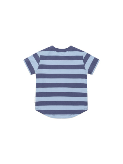 Huxbaby - Furry Hux Blue Stripe Bear T-Shirt - HB2061W25 Short Sleeve T-Shirt Huxbaby 