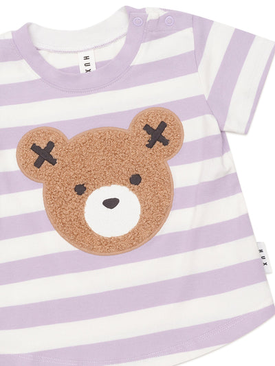 Huxbaby - Furry Hux Orchid Stripe T-Shirt - HB2238W25 Short Sleeve T-Shirt Huxbaby 