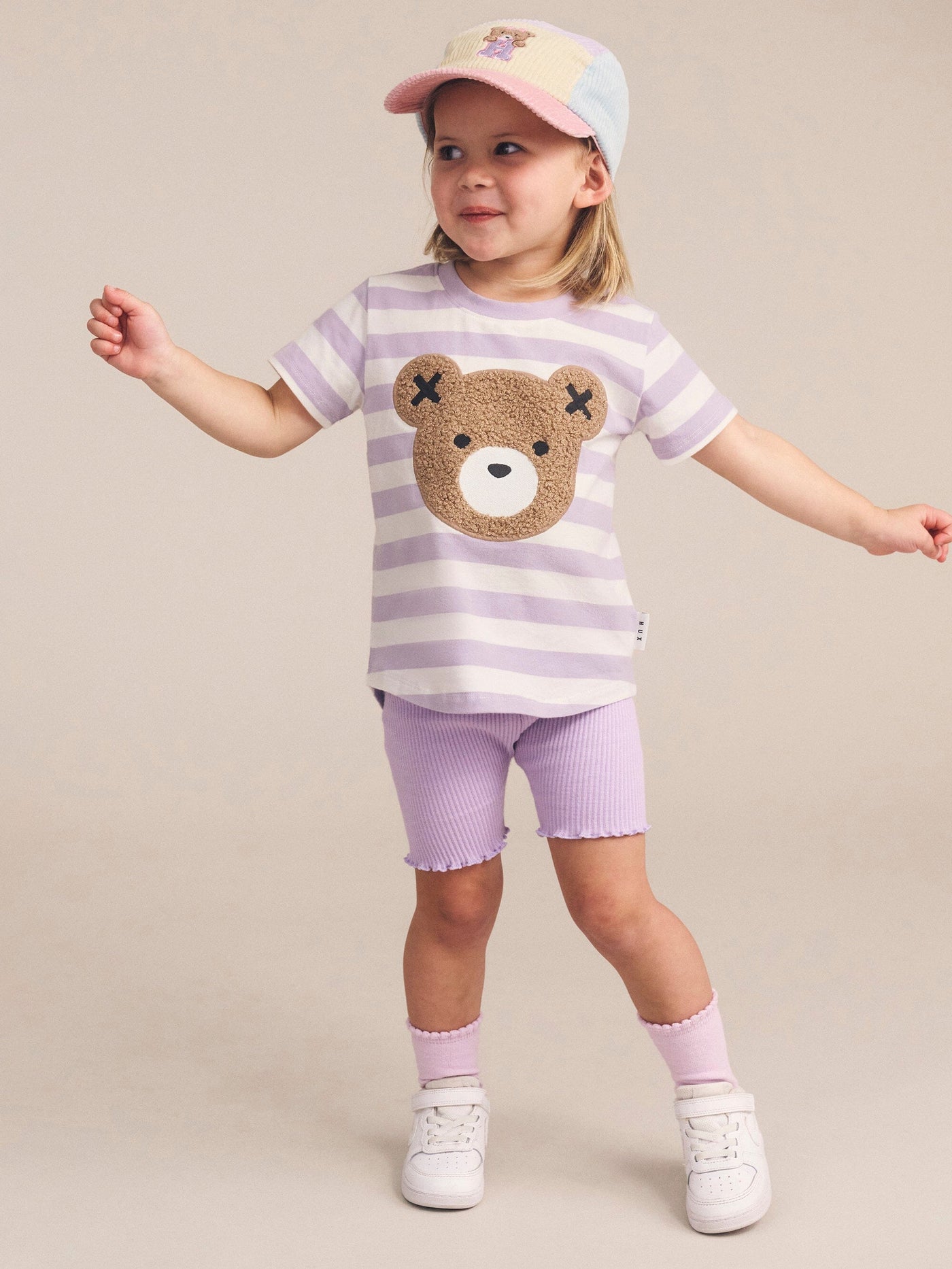 Huxbaby - Furry Hux Orchid Stripe T-Shirt - HB2238W25 Short Sleeve T-Shirt Huxbaby 