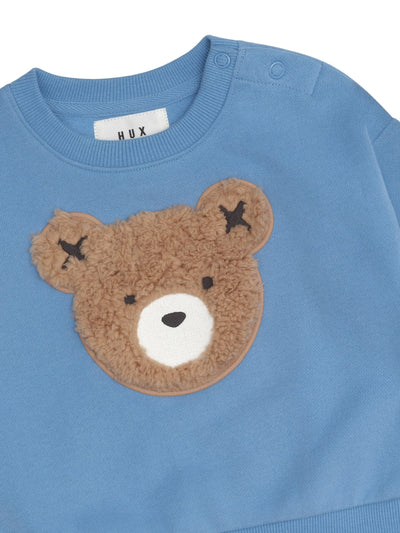 Huxbaby - Furry Hux Sweatshirt Bright Blue - HB3009S24 Jumper Huxbaby 